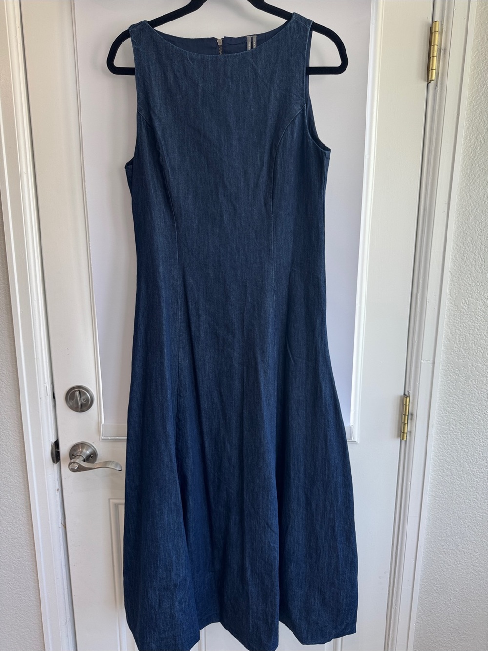 Anthropologie Denim A-Line balloon bottom Dress Women’s size 6 - Picture 2 of 9